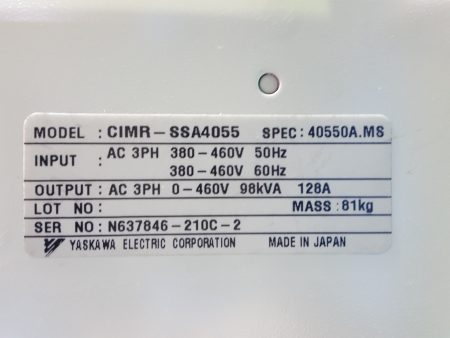 Yaskawa / Varispeed 686SS5 Inverter CIMR-SSA4055 400V 55kW リスト4