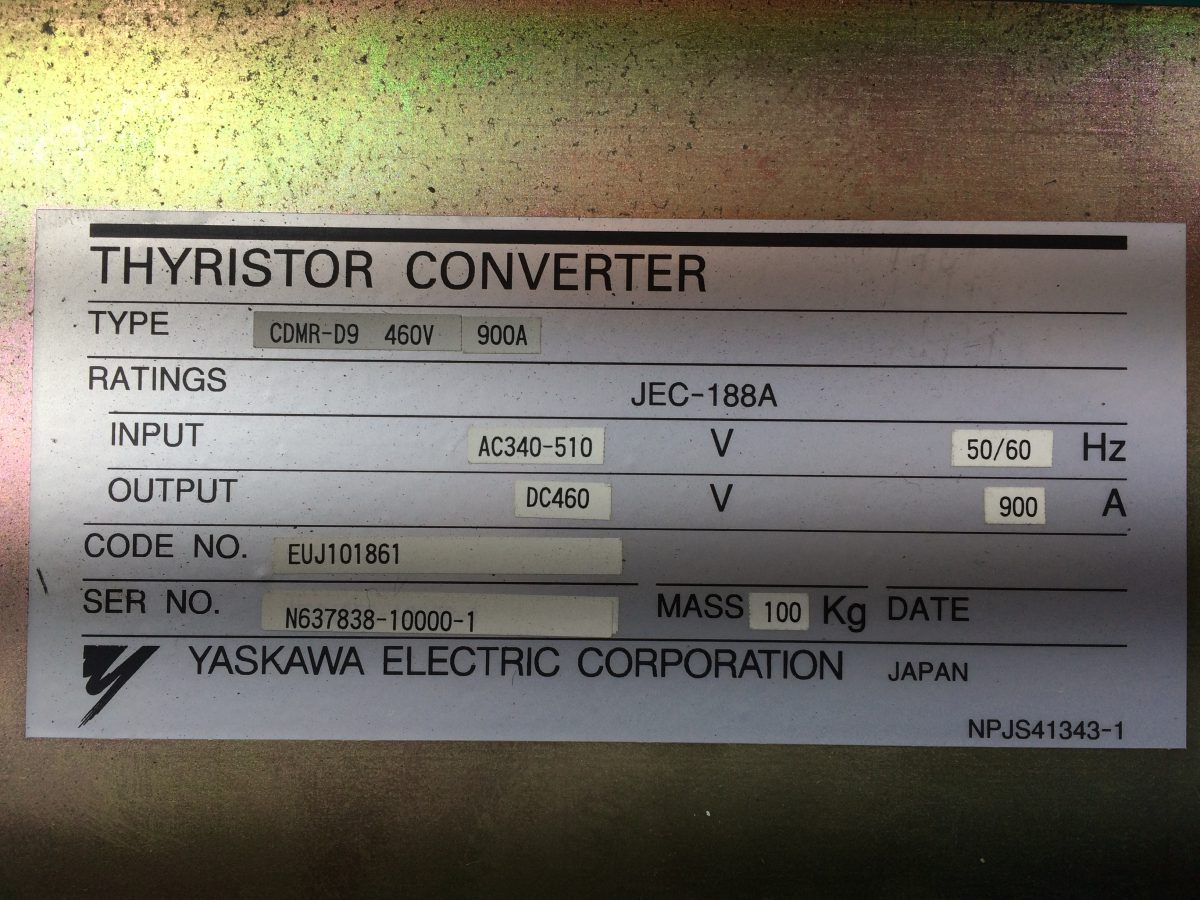 Yaskawa / VS-590 thyristor converter CDMR-D9 460V 900A 画像3