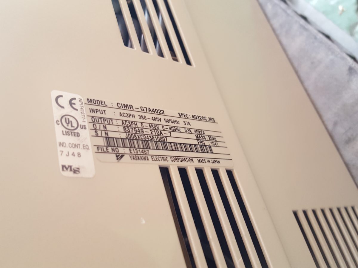 Yaskawa / Varispeed G7 Inverter CIMR-G7A4022  400V 22kW 画像3