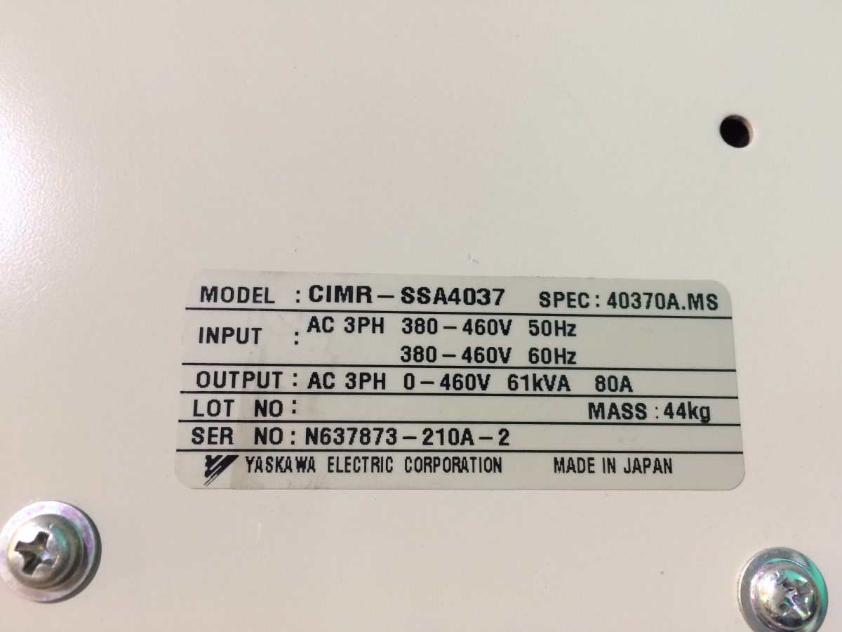 Yaskawa / Varispeed 686SS5 Inverter CIMR-SSA4037 400V 37kW 画像3