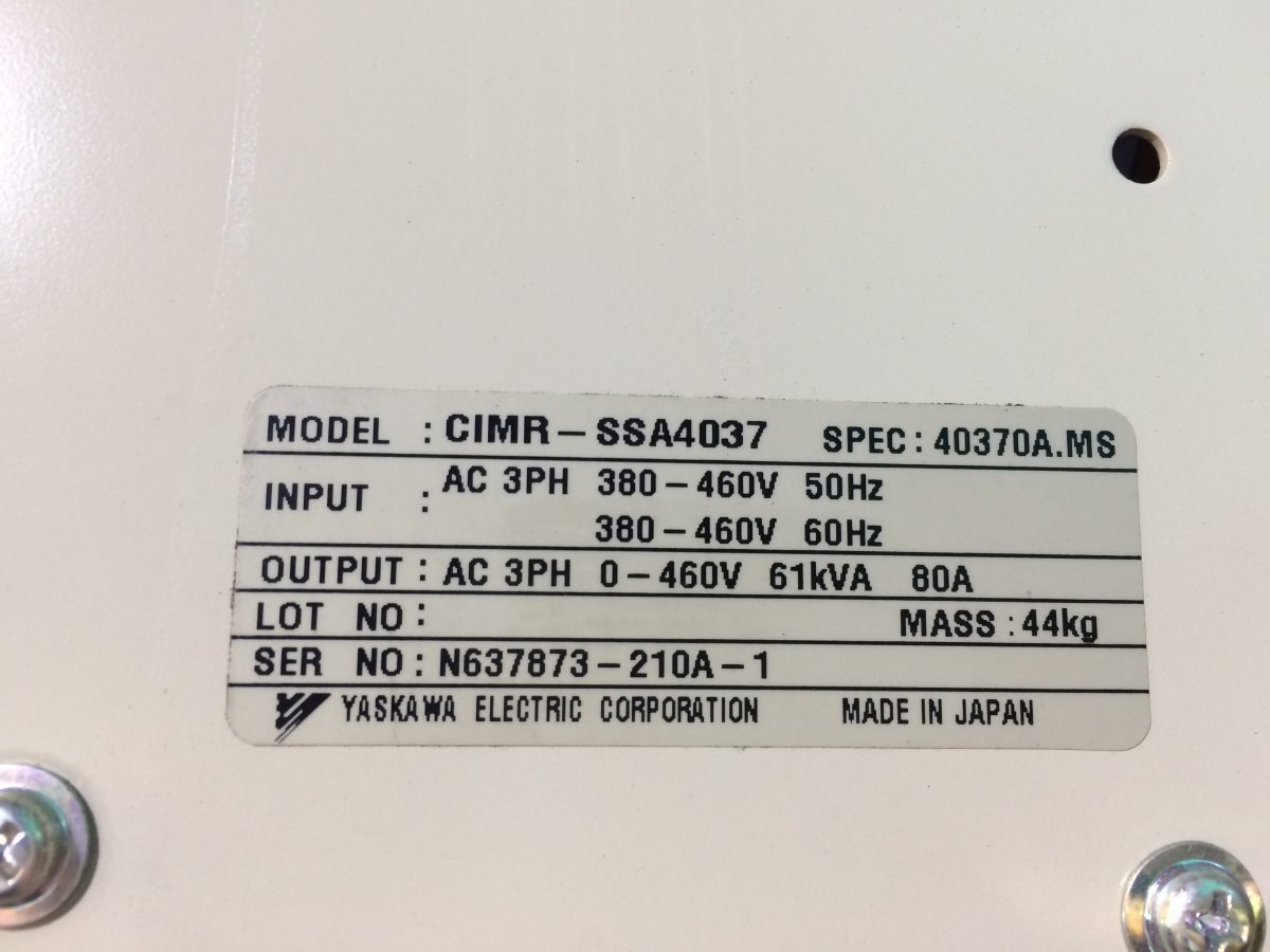 Yaskawa / Varispeed 686SS5 Inverter CIMR-SSA4037 400V 37kW 画像4