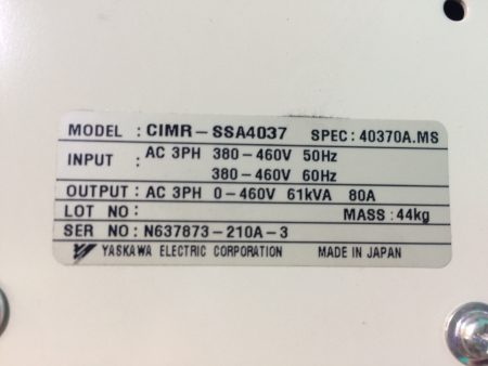 Yaskawa / Varispeed 686SS5 Inverter CIMR-SSA4037 400V 37kW リスト4