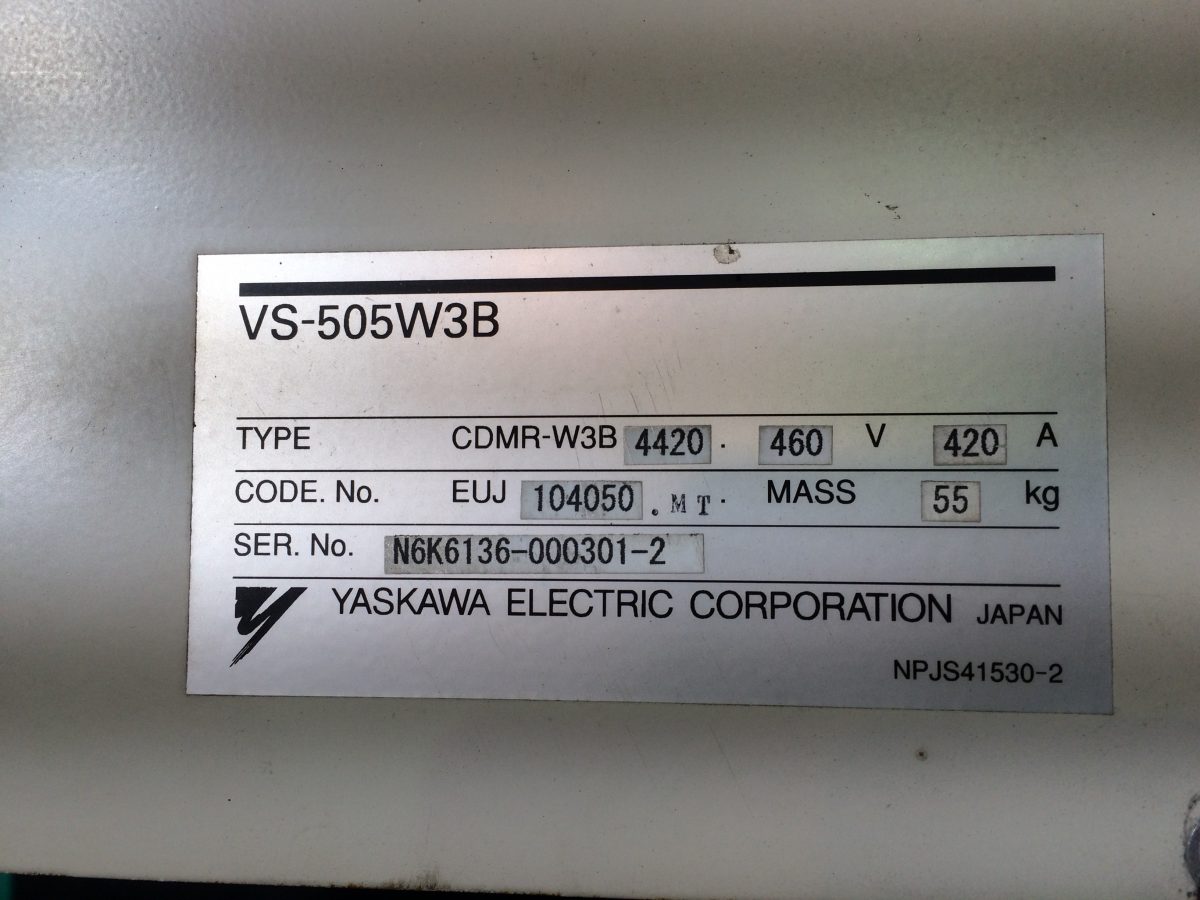 Yaskawa / VS-505W3B Thyristor converter CDMR-W3B4420 460V 420A 画像4