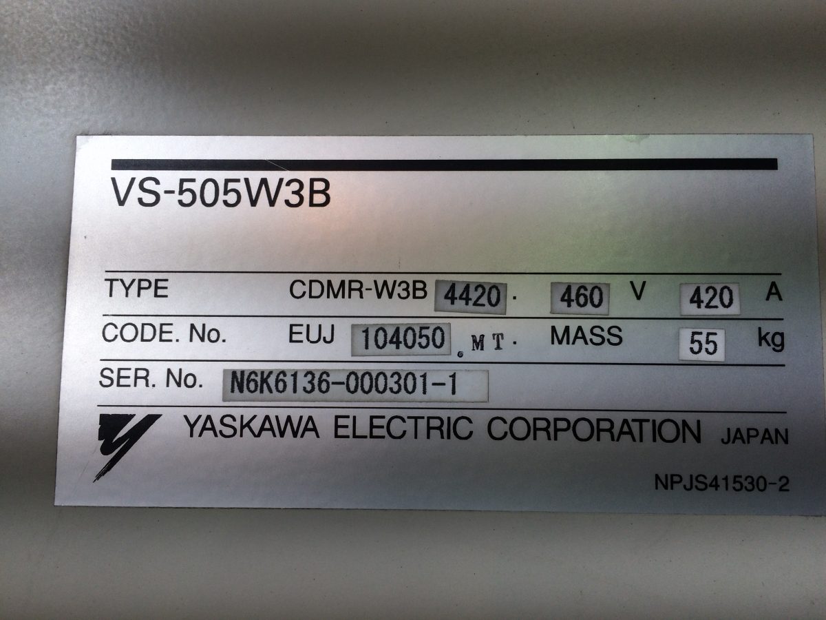 Yaskawa / VS-505W3B Thyristor converter CDMR-W3B4420 460V 420A 画像4