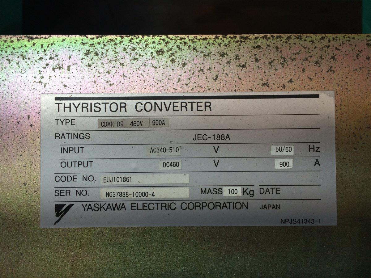 Yaskawa / VS-590 Thyristor converter CDMR-D9  460V 900A 画像2