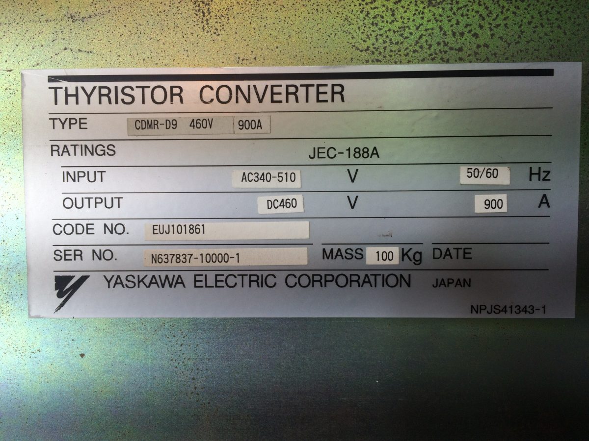 Yaskawa / VS-590 Thyristor converter CDMR-D9  460V 900A 画像3