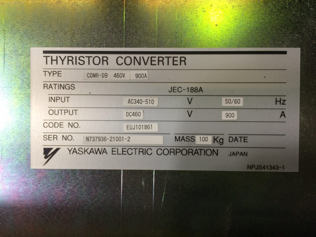 Yaskawa / VS-590 Thyristor converter CDMR-D9  460V 900A 画像3