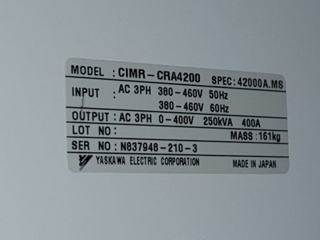 Yaskawa / VARISPPED 686CR5 Inverter CIMR-CRA4200 400V 200kW リスト4