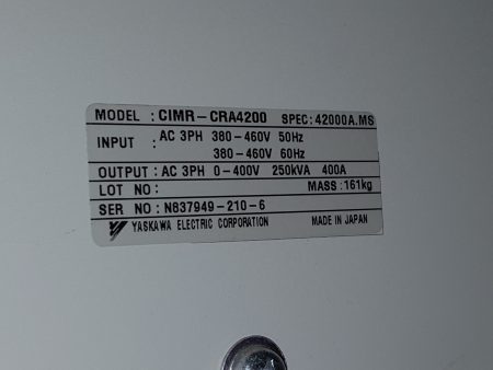 Yaskawa / VARISPPED 686CR5 Inverter CIMR-CRA4200 400V 200kW リスト3